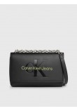 Women's Bag Calvin Klein Sculpted Ew Flap Conv 25 Mono K60K611866-0GX Black