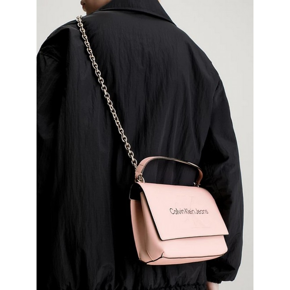 Γυναικεία Τσάντα Calvin Klein Sculpted Ew Flap Conv 25 Mono K60K611866-TFT Ροζ