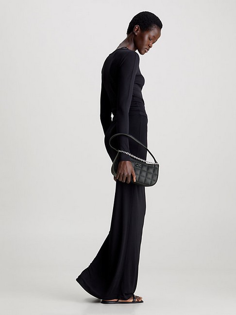 Γυναικεία Τσάντα Calvin Klein Square Quilt Chain Elongated Bag K60K612017-BEH Μαύρη