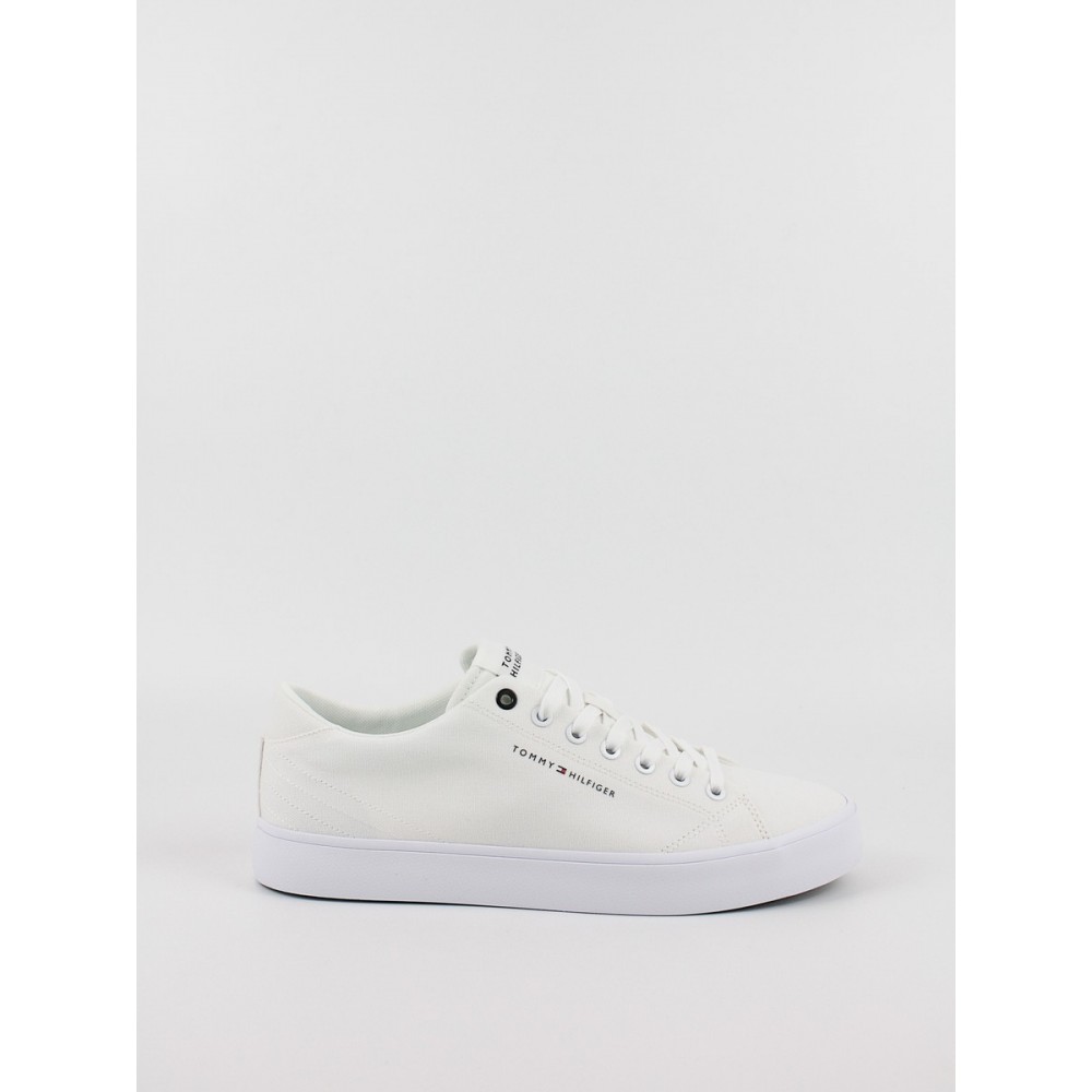 Men Sneaker Tommy Hilfiger Th Hi Vulc Low Canvas FM0FM04882-YBS White