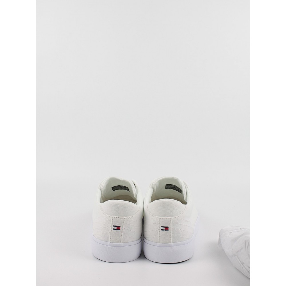 Ανδρικά Sneaker Tommy Hilfiger Th Hi Vulc Low Canvas FM0FM04882-YBS Ασπρο