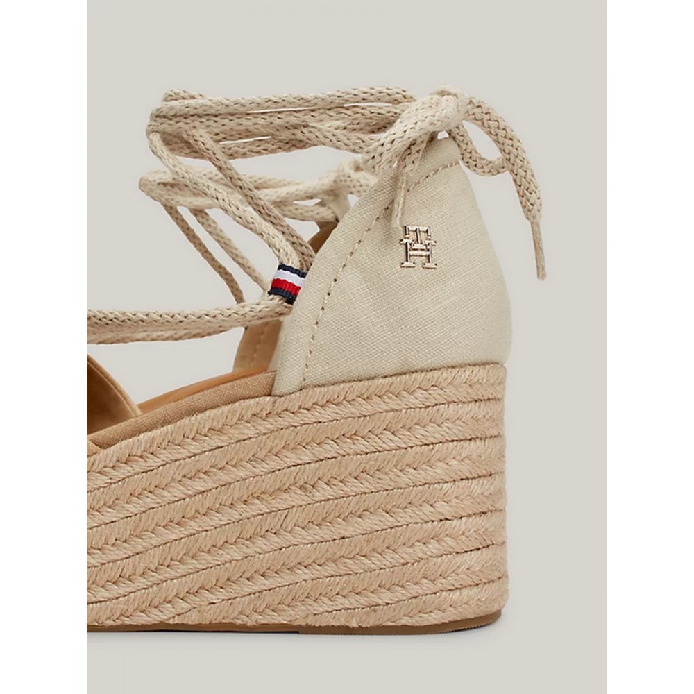 Γυναικεία Πλατφόρμα Tommy Hilfiger Closed Toe Linen Flatform FW0FW07746-RBL Μπεζ