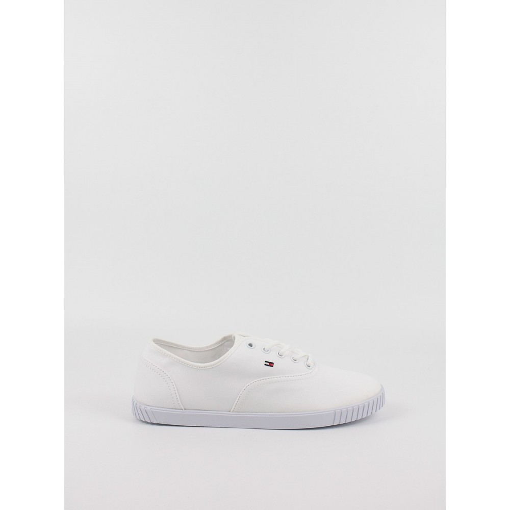 Women Sneaker Tommy Hilfiger Canvas Lace Up Sneaker FW0FW07805-YBS White