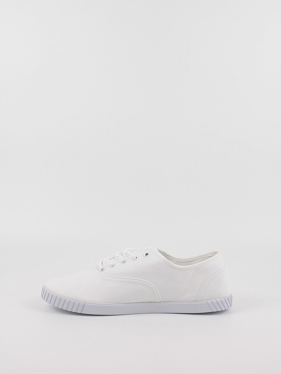 Γυναικεία Sneaker Tommy Hilfiger Canvas Lace Up Sneaker FW0FW07805-YBS Ασπρο