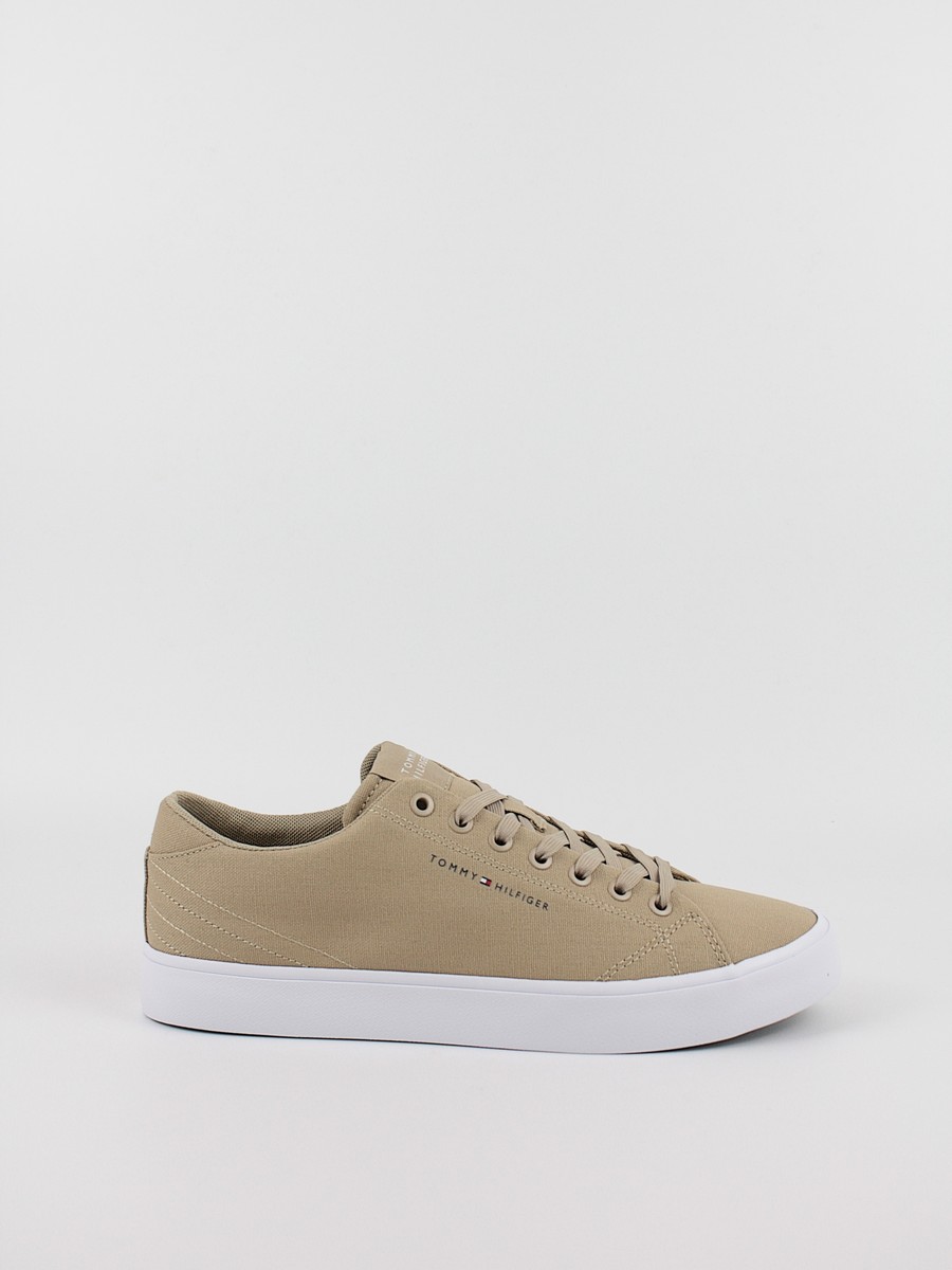 Men Sneaker Tommy Hilfiger Th Hi Vulc Low Canvas FM0FM04882-AEL Biege