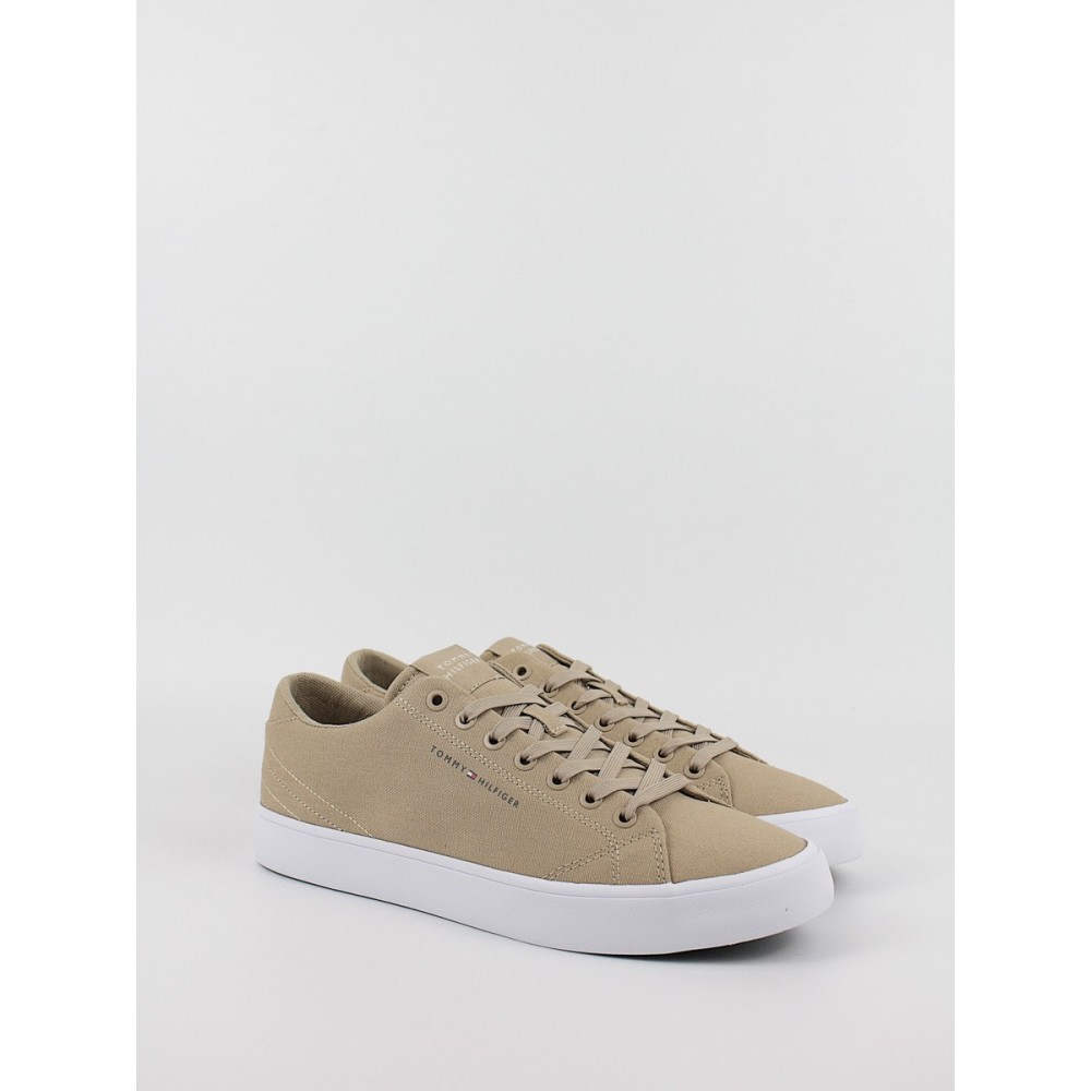 Ανδρικά Sneaker Tommy Hilfiger Th Hi Vulc Low Canvas FM0FM04882-AEL Μπεζ