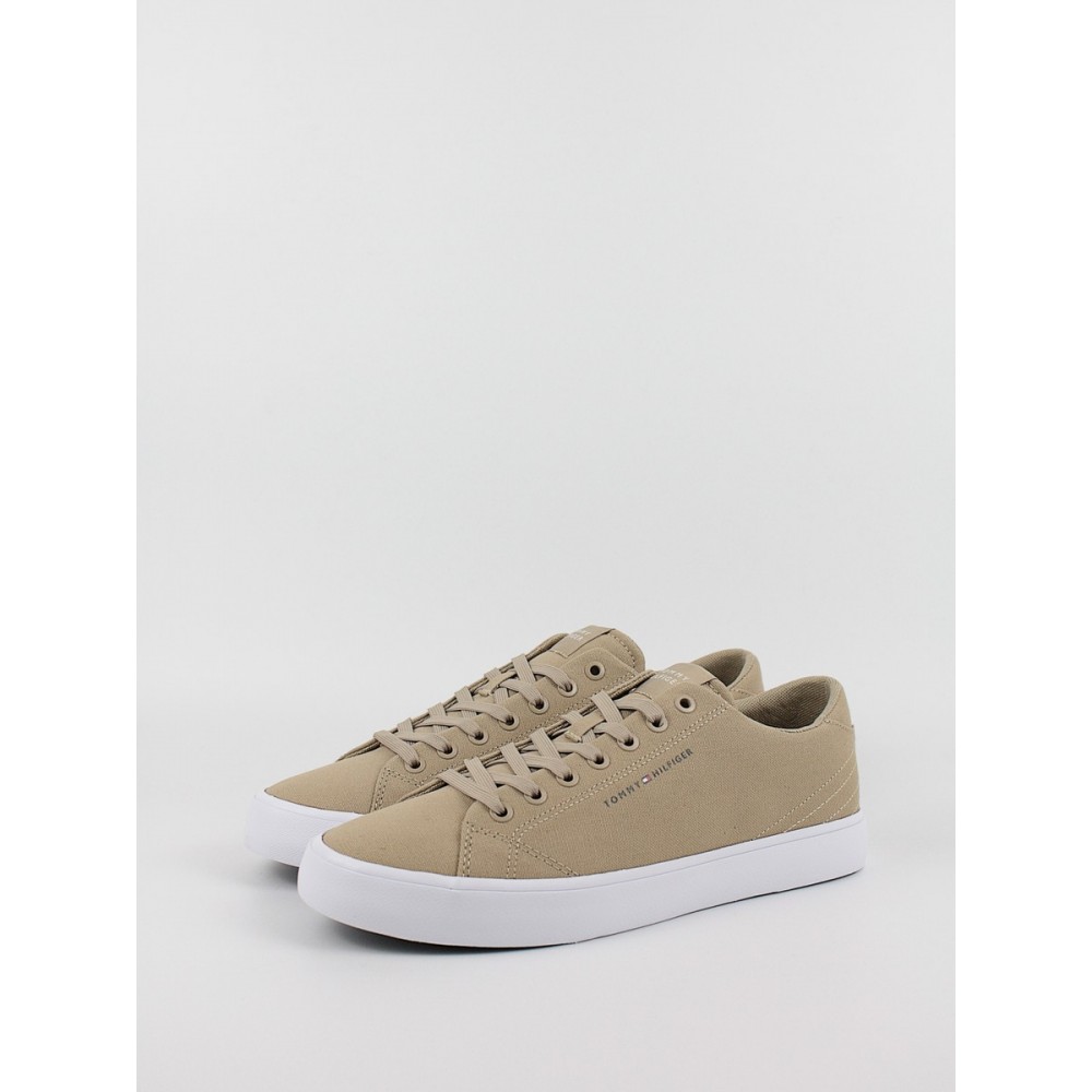 Ανδρικά Sneaker Tommy Hilfiger Th Hi Vulc Low Canvas FM0FM04882-AEL Μπεζ