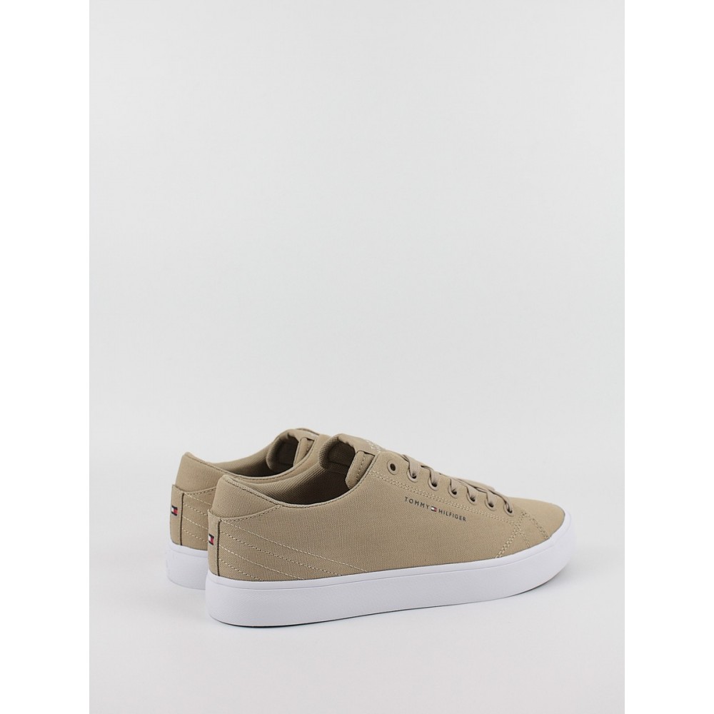 Ανδρικά Sneaker Tommy Hilfiger Th Hi Vulc Low Canvas FM0FM04882-AEL Μπεζ