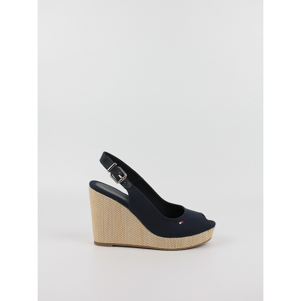 Γυναικεία Πλατφόρμα Tommy Hilfiger Iconic Elena Sling Back Wedge FW0FW04789-DW6 Μπλε