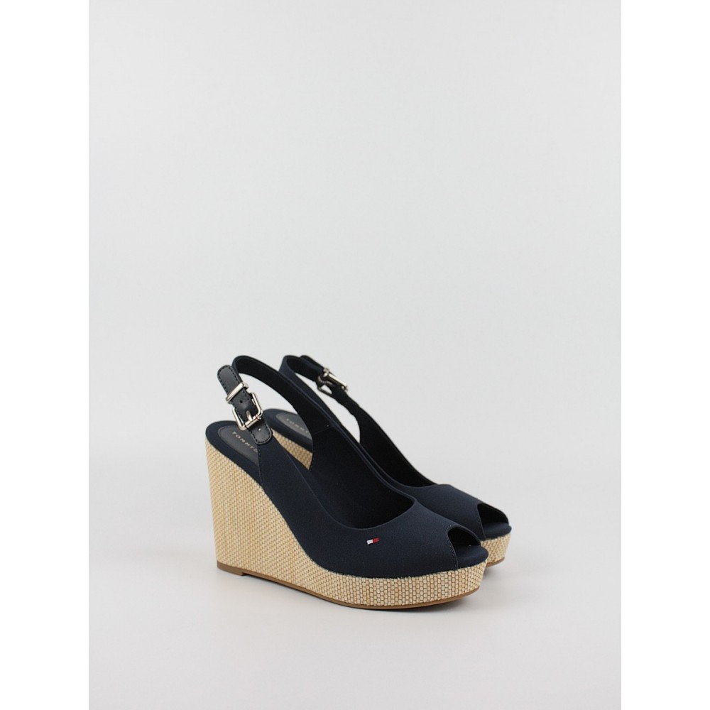 Γυναικεία Πλατφόρμα Tommy Hilfiger Iconic Elena Sling Back Wedge FW0FW04789-DW6 Μπλε