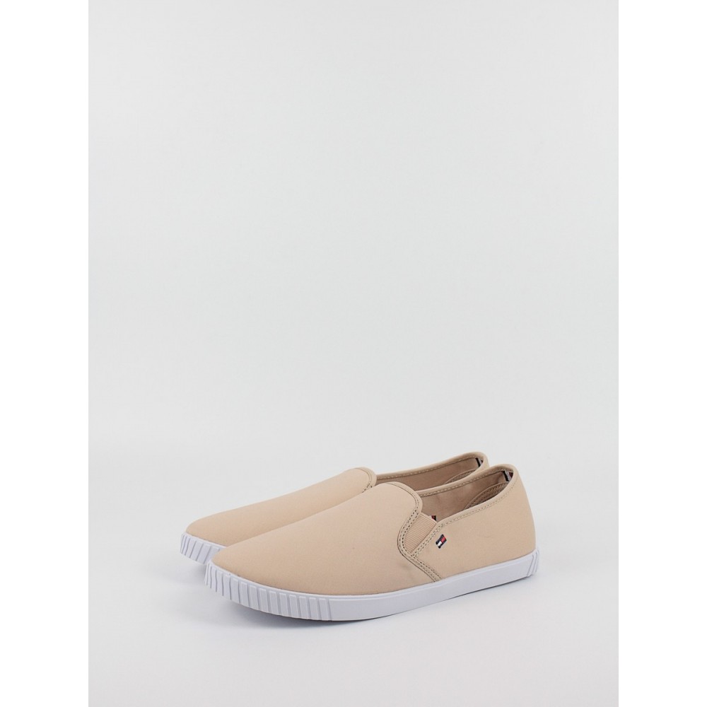 Women Sneaker Tommy Hilfiger Canvas Slip On Sneaker FW0FW07806-TRY Nude