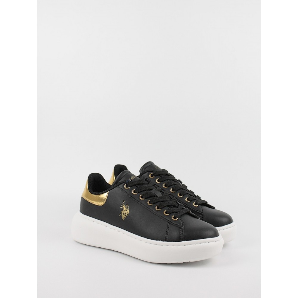 Women's Sneaker Us Polo Assn BRITNY001-BLK-GOL01 Black Women's Sneaker Us Polo Assn BRITNY001-BLK-GOL01 Black