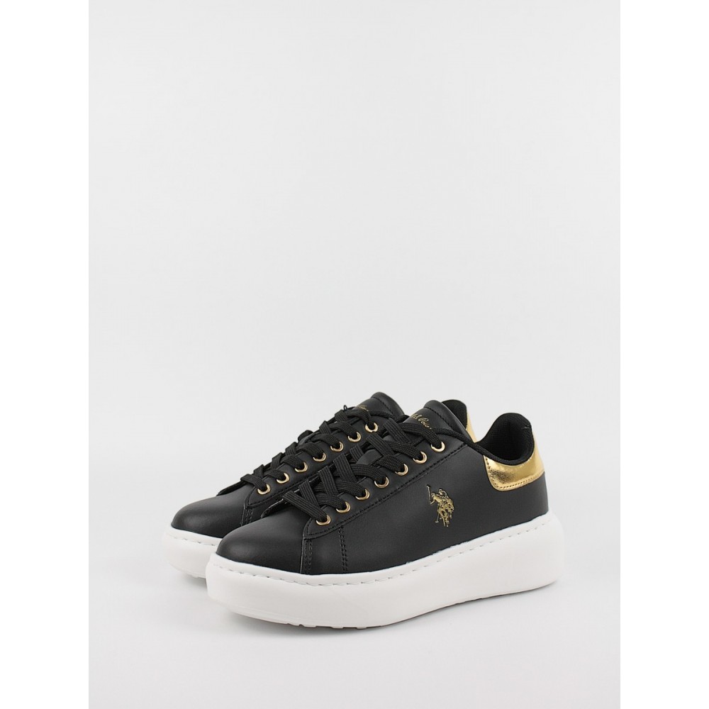 Women's Sneaker Us Polo Assn BRITNY001-BLK-GOL01 Black Women's Sneaker Us Polo Assn BRITNY001-BLK-GOL01 Black