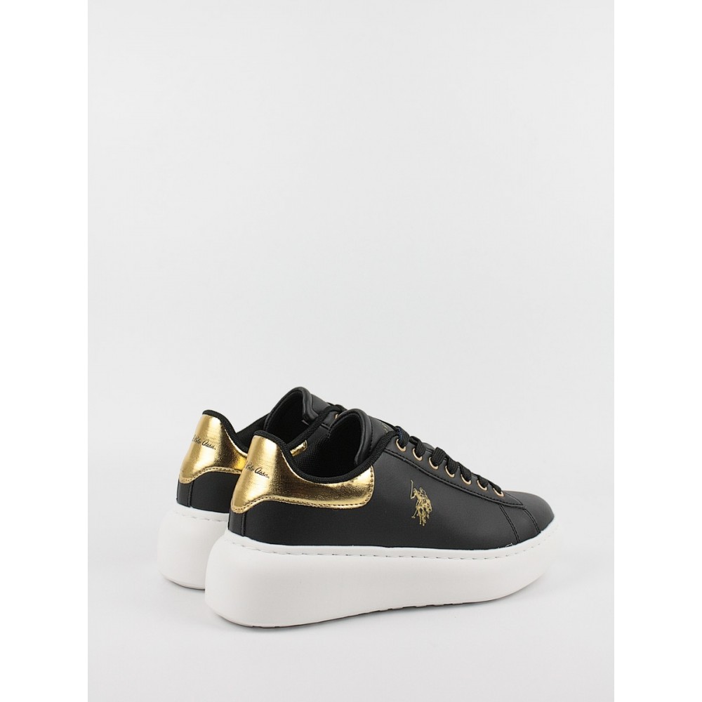 Women's Sneaker Us Polo Assn BRITNY001-BLK-GOL01 Black Women's Sneaker Us Polo Assn BRITNY001-BLK-GOL01 Black