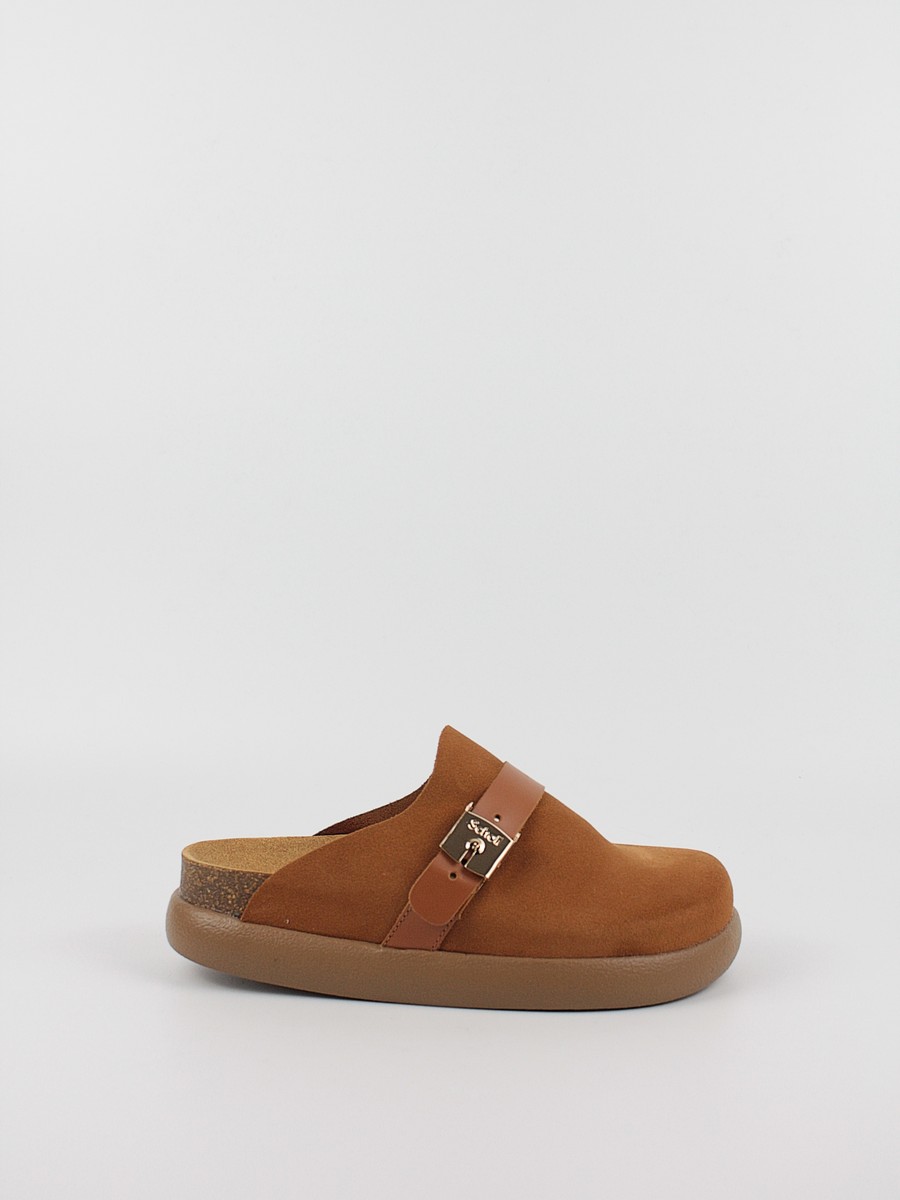 Γυναικείο Σαμπό Scholl Ivy Buckle Suede F31169-1170 Ταμπά