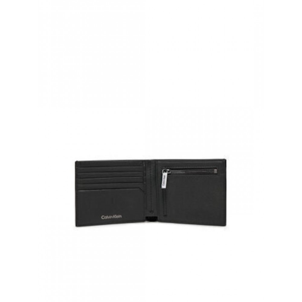 Men Wallet Calvin Klein Modern Bar Bifold 5/CC W/Coin K50K511675-BEH Black