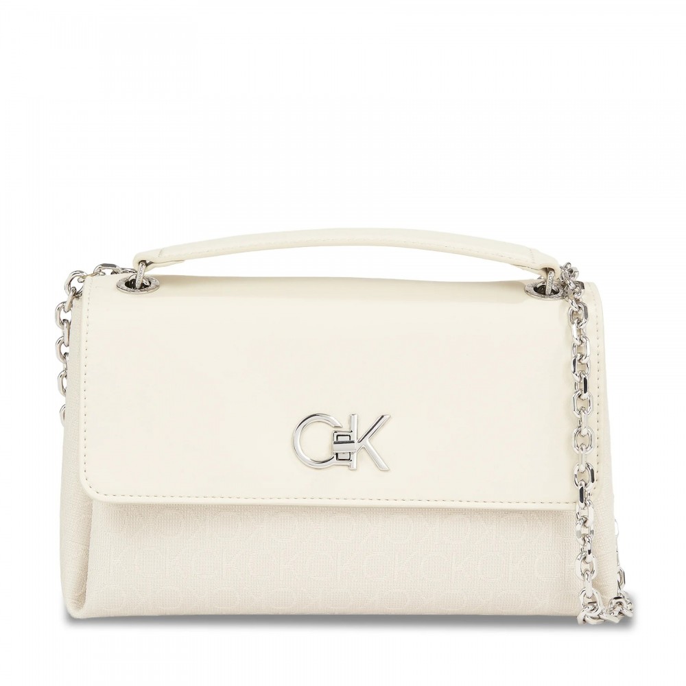 Γυναικεία Τσάντα Calvin Klein Re-Lock Conv Shoulder Bag Jcq K60K611755-PC4 Μπεζ