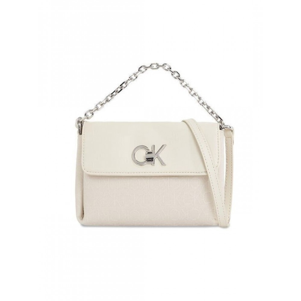 Γυναικεία Τσάντα Calvin Klein Re-Lock Mini Crossbody Bag K60K611989-PC4 Μπεζ