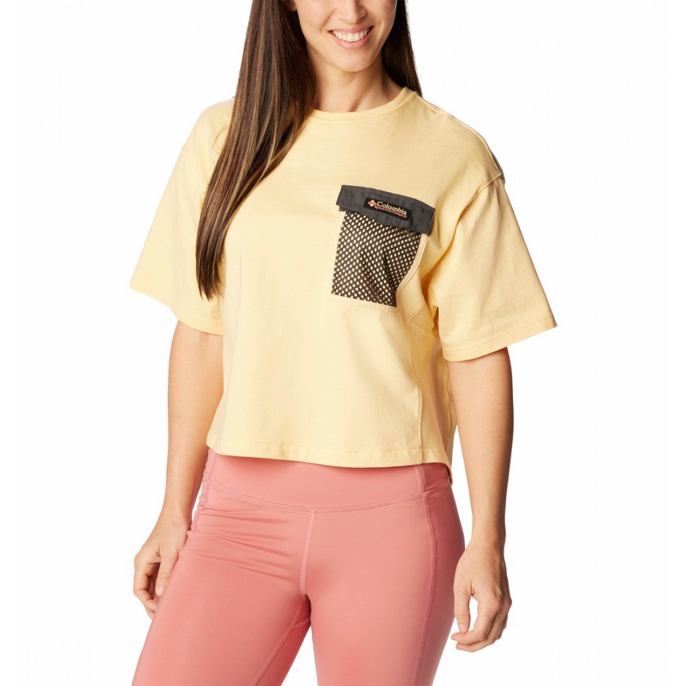 Women's Columbia Painted Peak™ Knit SS Cropped Top 2074491-754 Sunkissed
