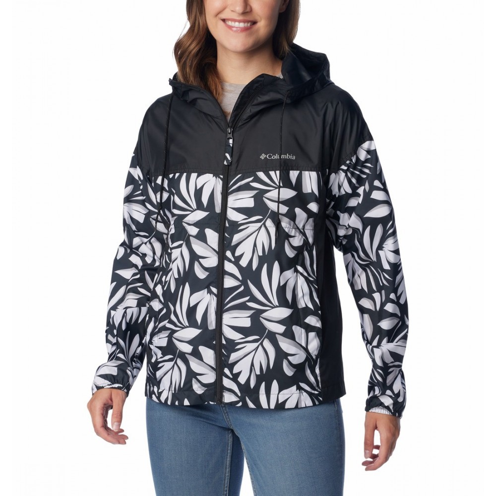 Women's Jacket Columbia Flash Challenger™ Novelty Windbreaker 1989503-014 Black-White