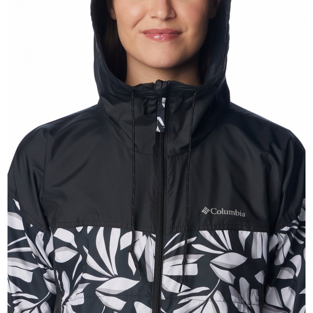 Women's Jacket Columbia Flash Challenger™ Novelty Windbreaker 1989503-014 Black-White