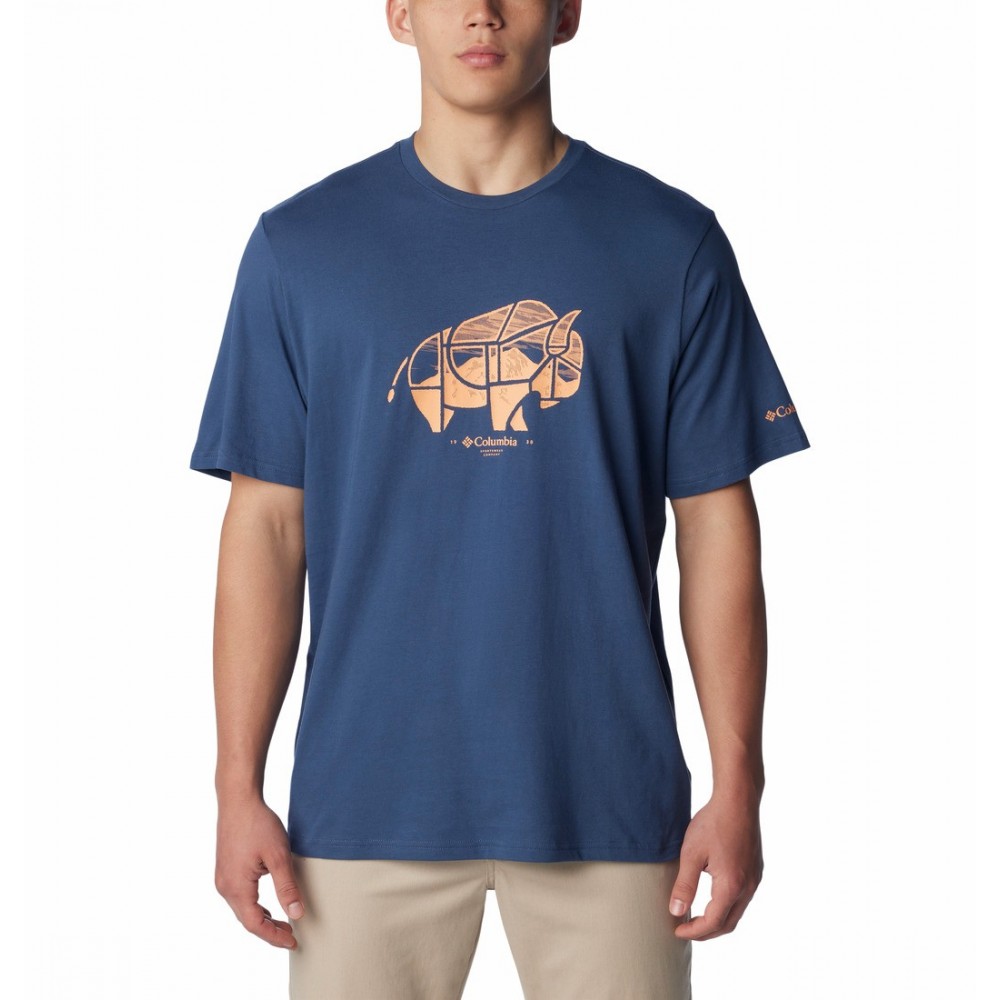 Men's Columbia Rockaway River™ Outdoor SS T-Shirt 2036401-479 Dark Mountain