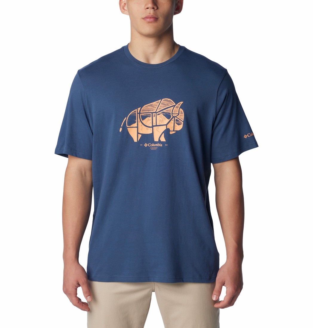 Men's Columbia Rockaway River™ Outdoor SS T-Shirt 2036401-479 Dark Mountain
