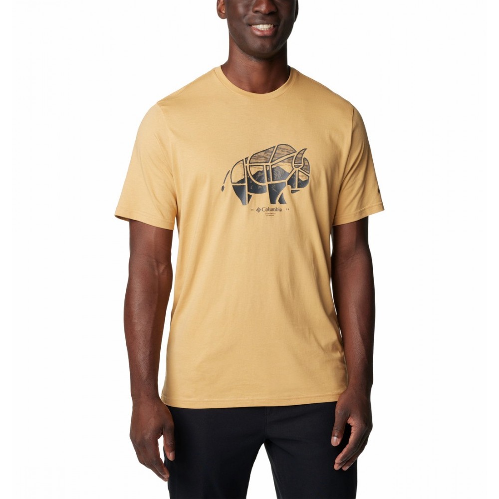 Men's Columbia Rockaway River™ Outdoor SS T-Shirt 2036401-292 Light Camel