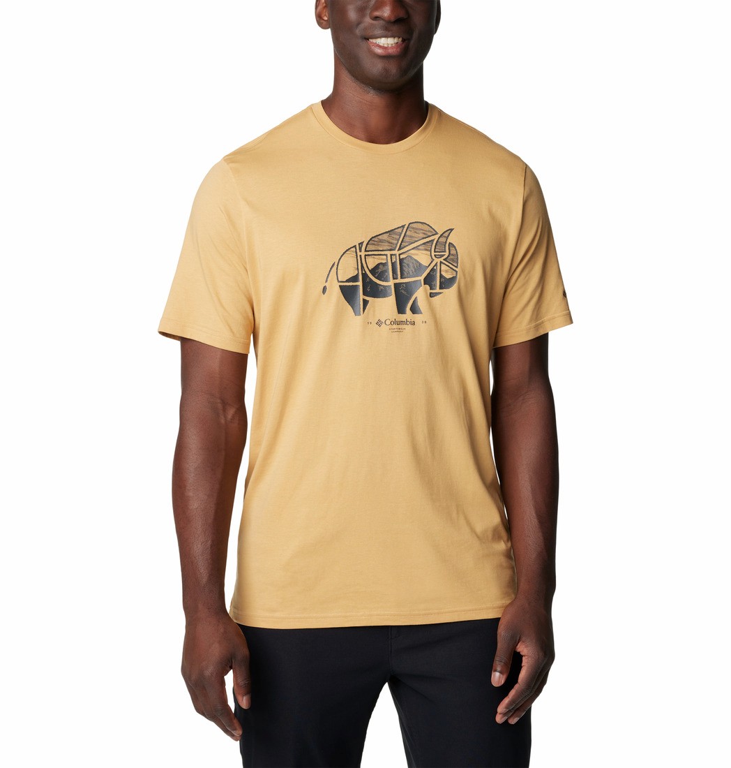 Men's Columbia Rockaway River™ Outdoor SS T-Shirt 2036401-292 Light Camel