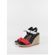 Γυναικεία Πλατφόρμα Tommy Hilfiger Stripes Wedge Sandal FW0FW08053-0G0 Κόκκινο-Ασπρο