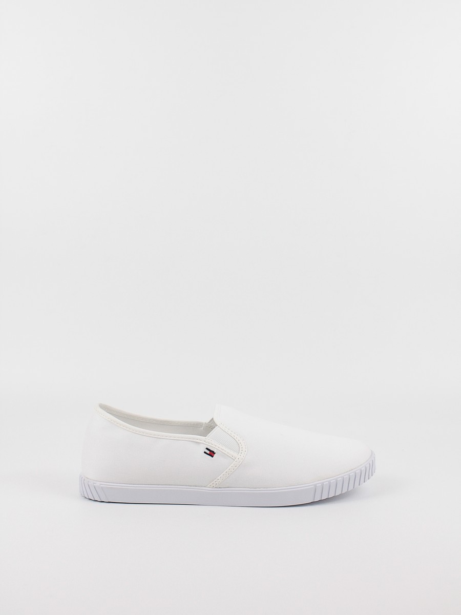 Γυναικεία Sneaker Tommy Hilfiger Canvas Slip On Sneaker FW0FW07806-YBS Ασπρο