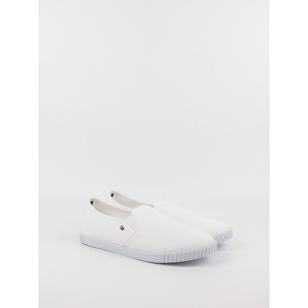 Γυναικεία Sneaker Tommy Hilfiger Canvas Slip On Sneaker FW0FW07806-YBS Ασπρο