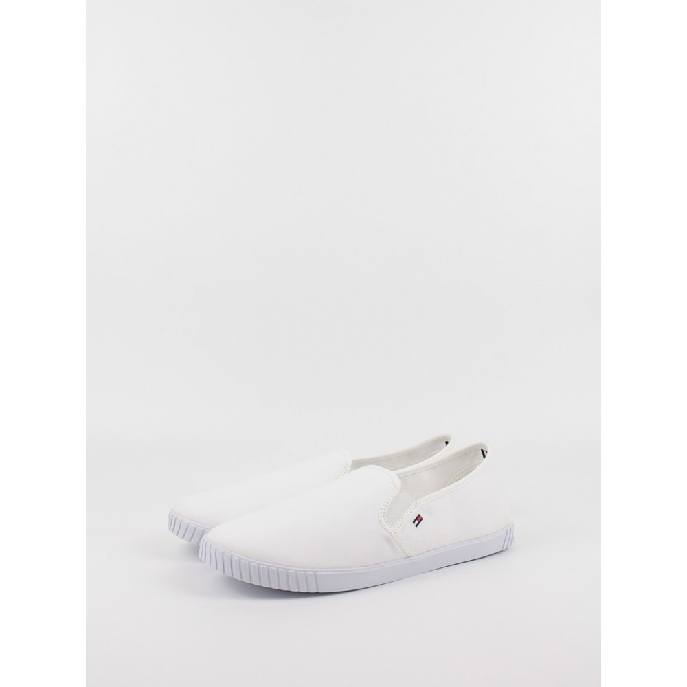 Women Sneaker Tommy Hilfiger Canvas Slip On Sneaker FW0FW07806-YBS White