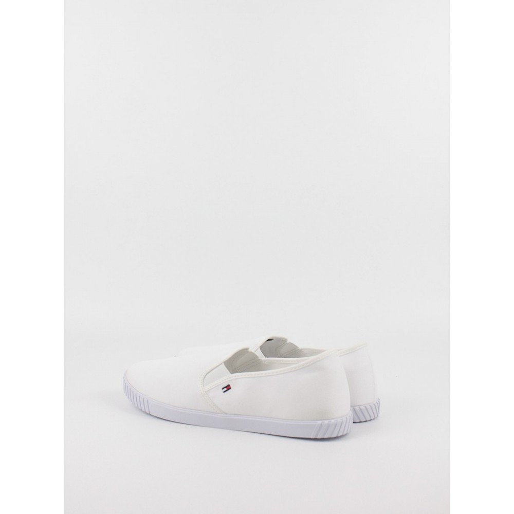 Women Sneaker Tommy Hilfiger Canvas Slip On Sneaker FW0FW07806-YBS White