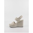 Women's Wedgel Calvin KLein Wedge Sandal Webbing In Mr YW0YW01360-0F4 Biege