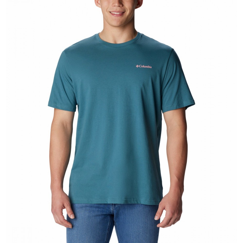 Ανδρική Μπλούζα Columbia North Cascades™ Short Sleeve Tee  1834041A-336 Πετρόλ