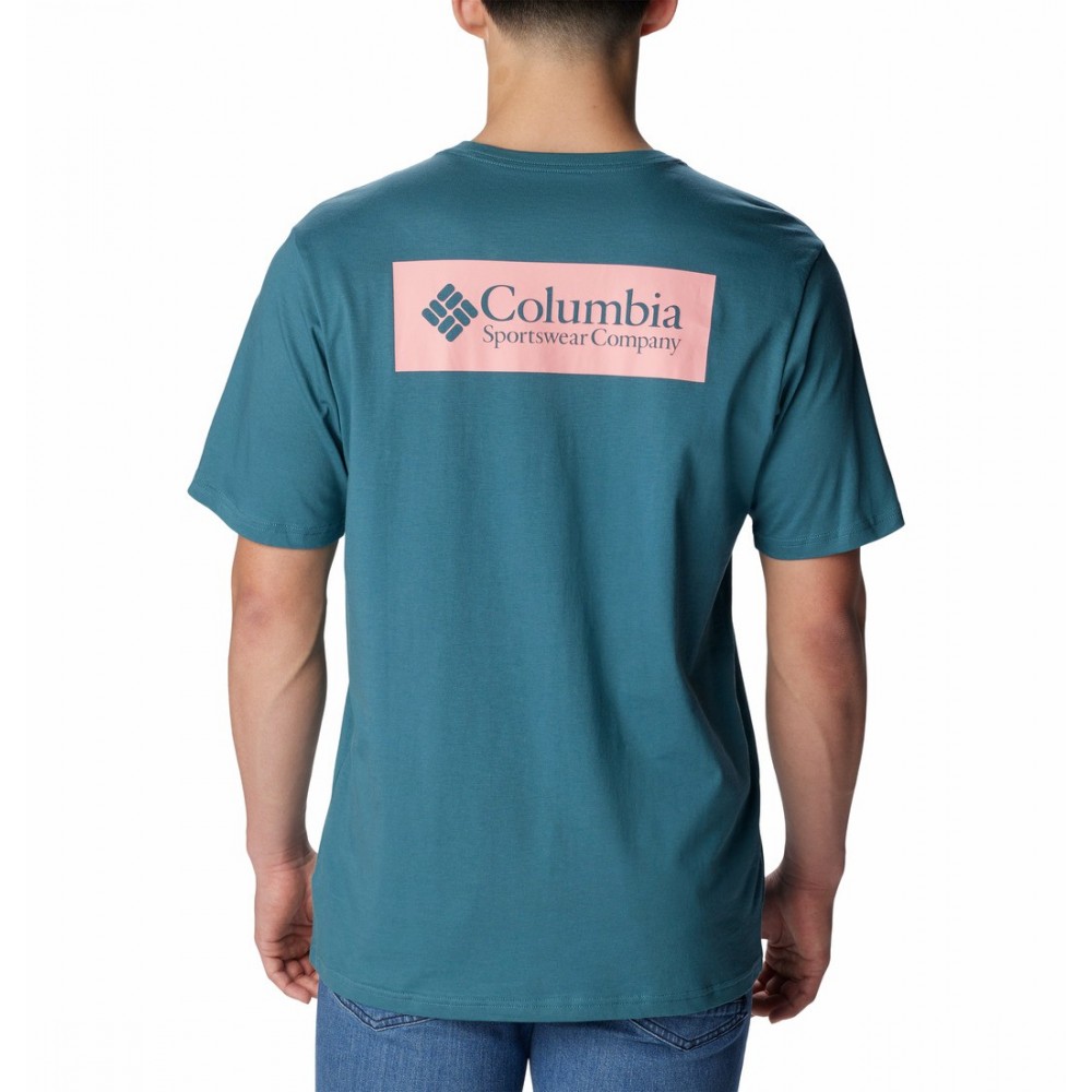 Ανδρική Μπλούζα Columbia North Cascades™ Short Sleeve Tee  1834041A-336 Πετρόλ