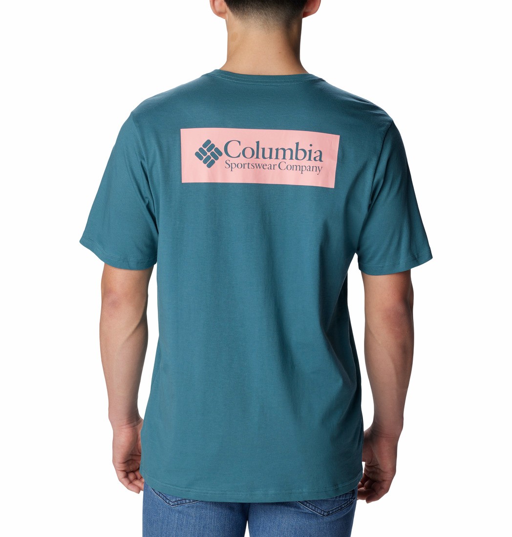 Ανδρική Μπλούζα Columbia North Cascades™ Short Sleeve Tee  1834041A-336 Πετρόλ