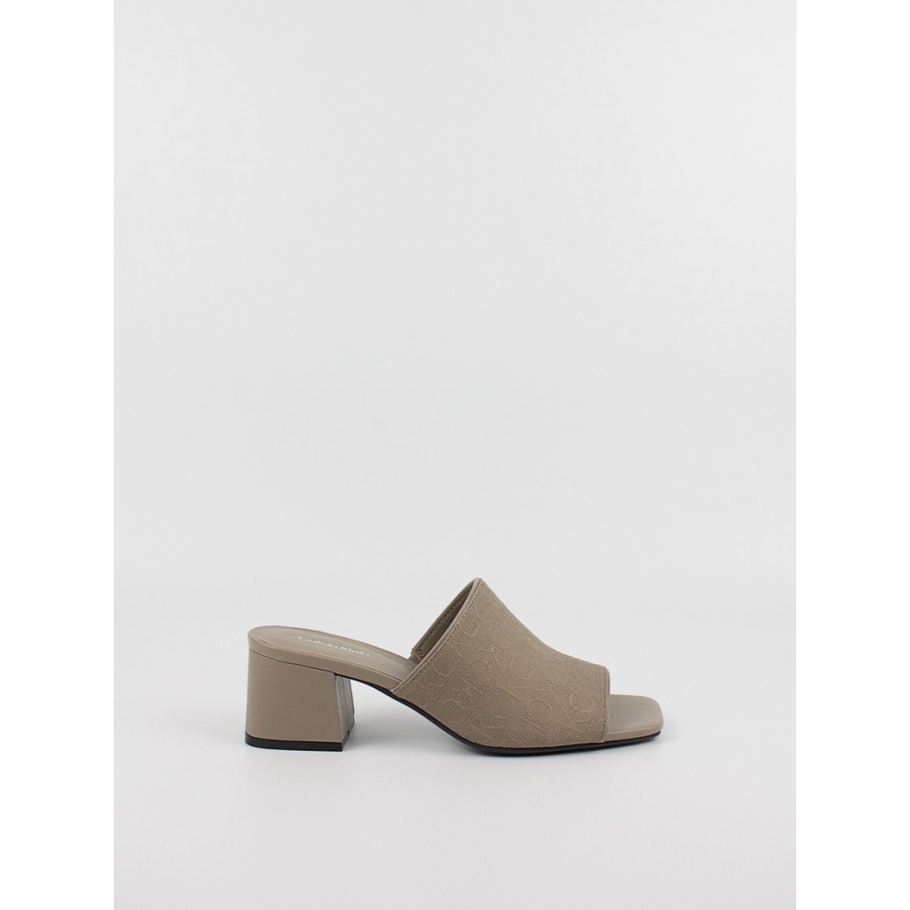 Γυναικεία Σαμπό Calvin KLein Heel Mule 45 Mono Jacq HW0HW01936-RBK Μπεζ