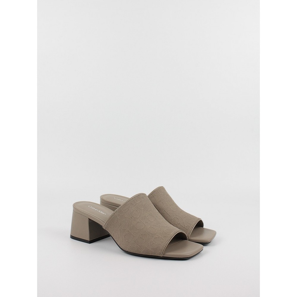 Γυναικεία Σαμπό Calvin KLein Heel Mule 45 Mono Jacq HW0HW01936-RBK Μπεζ