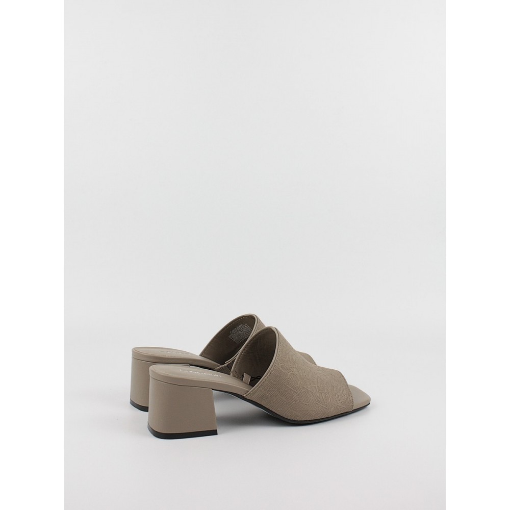 Γυναικεία Σαμπό Calvin KLein Heel Mule 45 Mono Jacq HW0HW01936-RBK Μπεζ