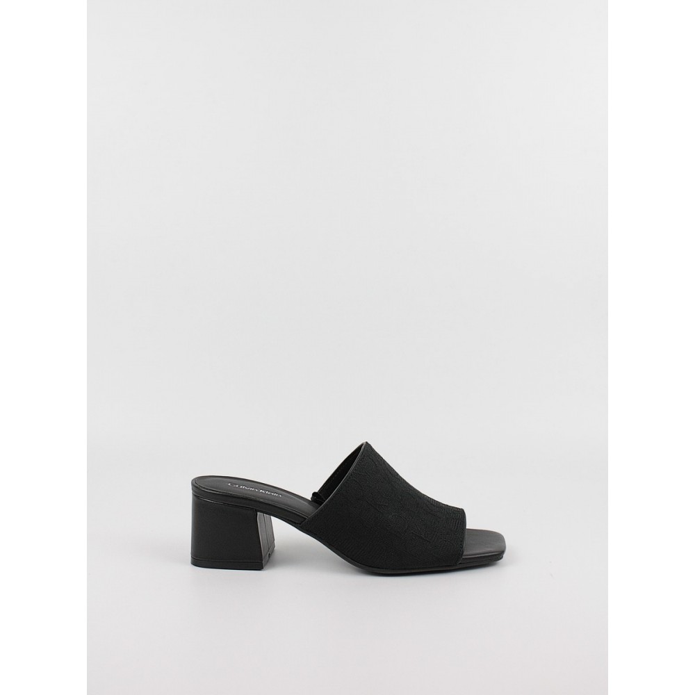 Women's Mule Calvin KLein Heel Mule 45 Mono Jacq HW0HW01936-BEH Black