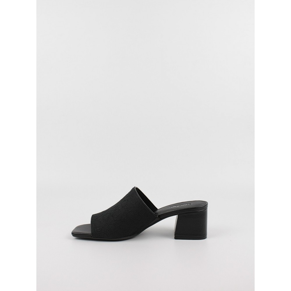 Women's Mule Calvin KLein Heel Mule 45 Mono Jacq HW0HW01936-BEH Black