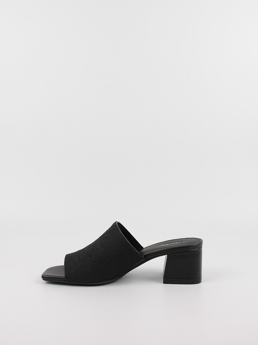 Women's Mule Calvin KLein Heel Mule 45 Mono Jacq HW0HW01936-BEH Black