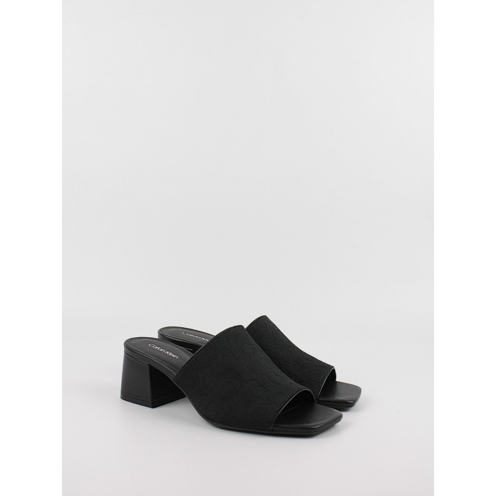 Women's Mule Calvin KLein Heel Mule 45 Mono Jacq HW0HW01936-BEH Black