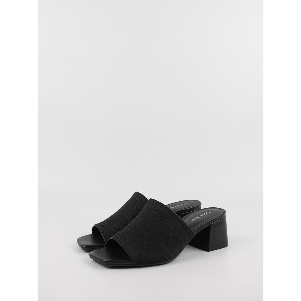 Women's Mule Calvin KLein Heel Mule 45 Mono Jacq HW0HW01936-BEH Black