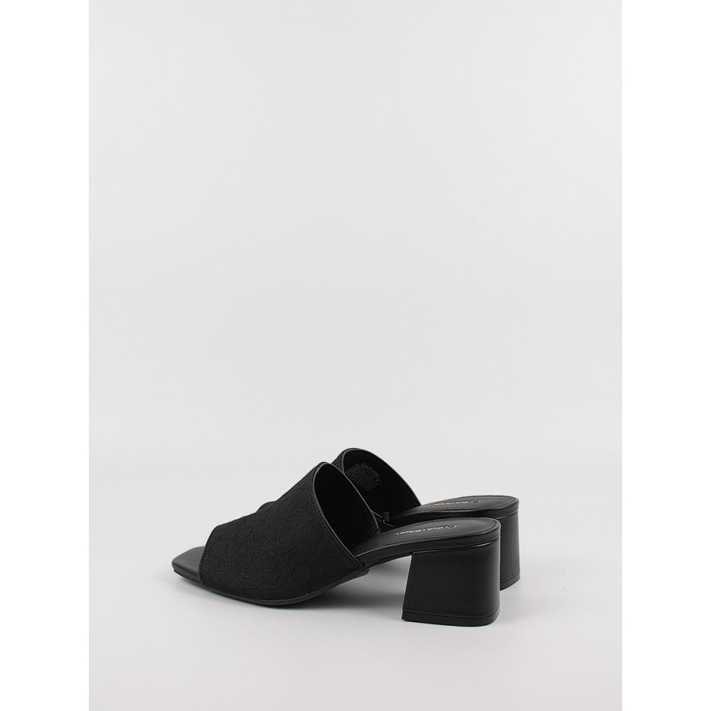 Women's Mule Calvin KLein Heel Mule 45 Mono Jacq HW0HW01936-BEH Black