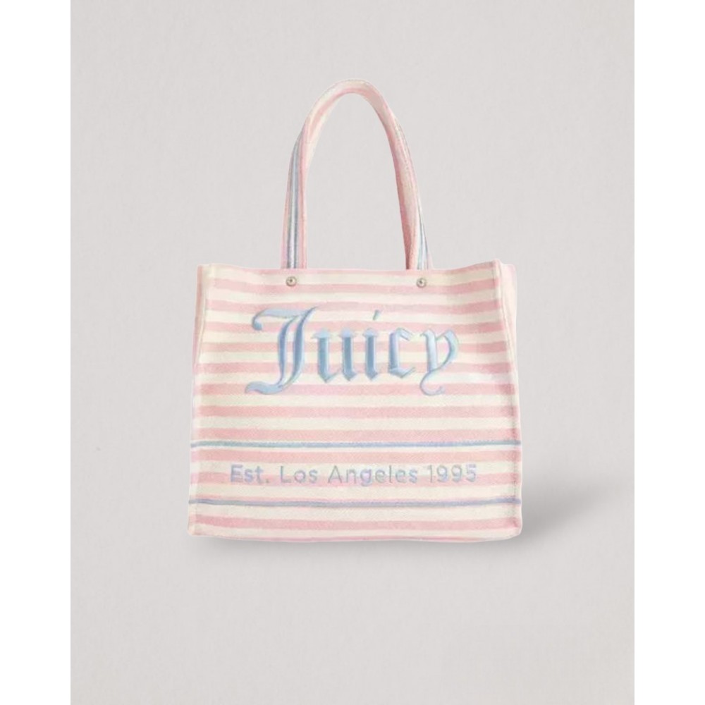 Γυναικεία Τσάντα Juicy Couture Iris Beach Bag Striped Version BEJIR7470WJZ416 Ροζ