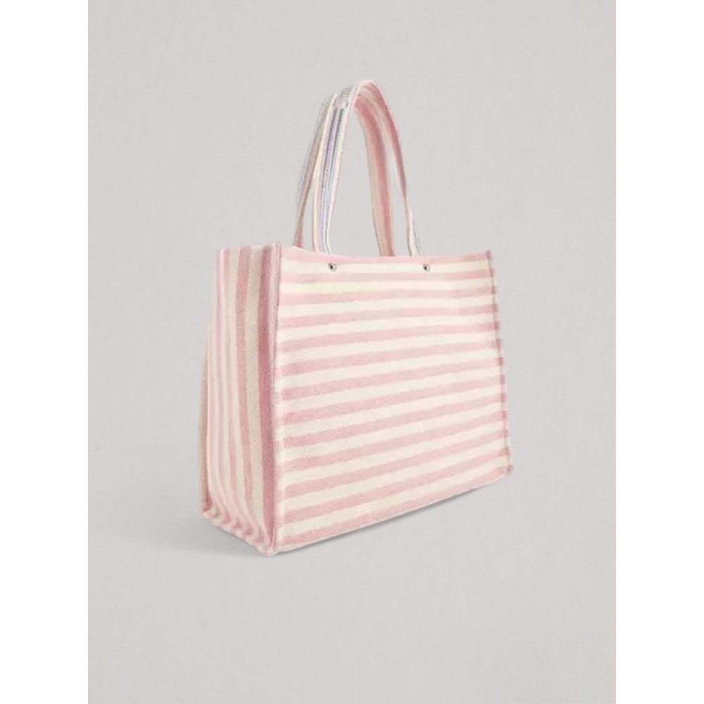 Γυναικεία Τσάντα Juicy Couture Iris Beach Bag Striped Version BEJIR7470WJZ416 Ροζ