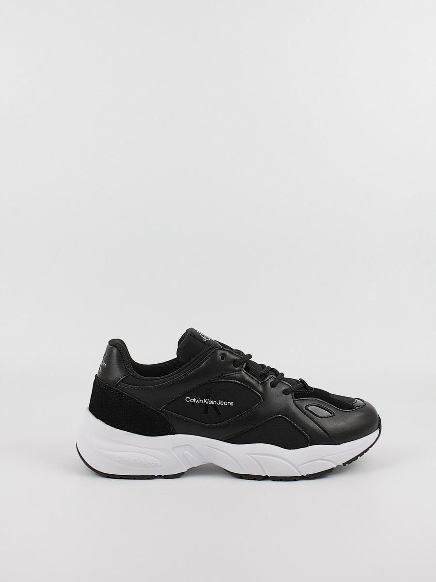 Γυναικεία Sneaker Calvin KLein Retro Tennis Low Lace Mix Ml YW0YW01528-0GP Μαύρο
